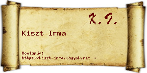 Kiszt Irma névjegykártya